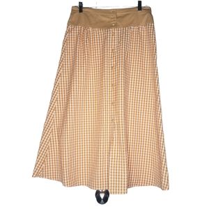 NWT Free People x Pastiche Gold Checkered Midi Shirt Size Large
